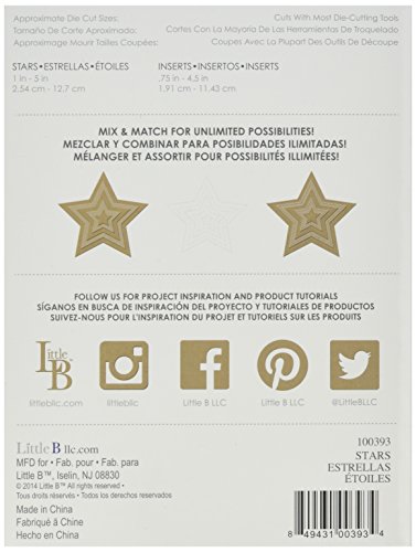 Little B Cutting Die-Stars, 10/Pkg, .75″-5″ - 2