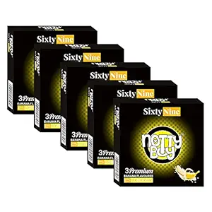 NOTTY BOY Extra Thin Banana Flavoured Condoms For Men (Transparent, Smooth, No Toxic, Comfort Fit) - 15 Count