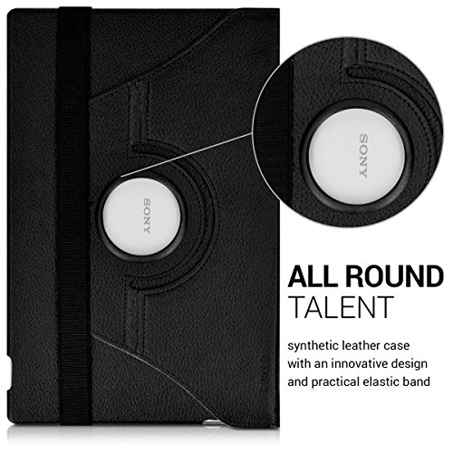 kwmobile Hülle für Sony Xperia Tablet Z – 360° Standfunktion Case Tablet Schutzhülle Kunstleder – Smart Cover Tabletcase Schwarz - 3