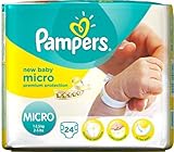 Pampers New Baby Size 0 (Micro) Carry Pack 24 x 2 Total 48 Nappies
