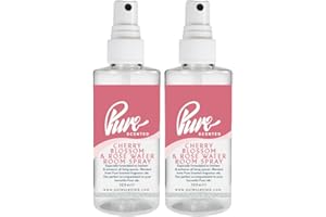 "Pure Scented 200ml Room & Fabric Sprays 2 x 100ml Suitable For Home, Car, Caravan, Work, Gym Bags, Odour Eliminators (2 x 100ml, Cherry Blossom & Rose Water Stoppables)"