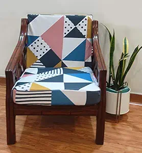 BRICK HOME Stretchable Sofa Seat Cover 10 Seater Behemian Patchwork Printed Sofa Seat Cover Elastic, 21 X 21 Inches ( Pack of 10 )