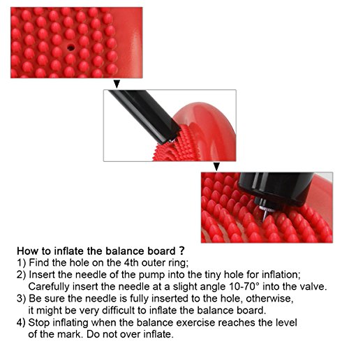 34cm 35cm Ballsitzkissen inkl. Pumpe von 9 Farbe (Schwarz, Blau, Grün, Orange, Rot, Turkis, Rosa, Pink und Lila), TRIDEER Anti-Burst Sitzballkissen / Balance Board / Balance Kissen / Wackelbrett für Fitness, Yoga und Physical Therapy, für Damen Herren - 7