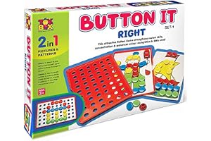Danmusaa Preschool Educational Button It Right Junior Pictures & Patterns 2 in 1 Game for Kids Ages 3+ Multicolour