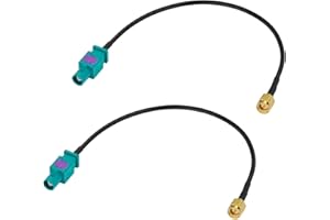 KSYWYDU 2 cavi adattatore antenna, antenna GPS per auto Fakra Z maschio a SMA maschio 15 cm per auto, compatibile con GPS Radio AM FM Dab Sirius XM 4G LTE Bluetooth, connettori RF per audio video