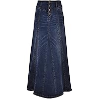 Printemps Nouvelle Jupe en Jean Taille Haute Jupe Simple Femmes Paquet Hanche Jupe Longue Jupe