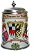 Produktbild bayerischer Bierkrug Made in Germany mit Wappen aus Franken und Zinndeckel