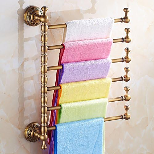 European style Towel rack brass Towel rack Thickened Towel rack Antique rotation Towel Bar single and double bar-R