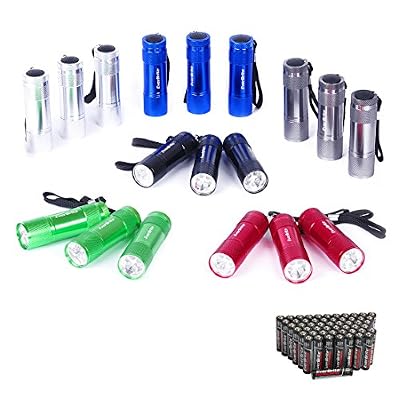 EverBrite Mini Lampe de Poche LED 18 Pièces - Lampe Torche Portable Idéal pour Camping Lecture Cyclisme Barbecue Fête Randonnée Voyage 54 x AAA Piles Compris
