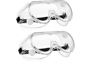 CYUaoao 2 Stück Schutzbrille Arbeitsschutzbrille für Brillenträger Staubdichte Schutzbrillen Transparent Staubschutzbrille Antibeschlagbrille