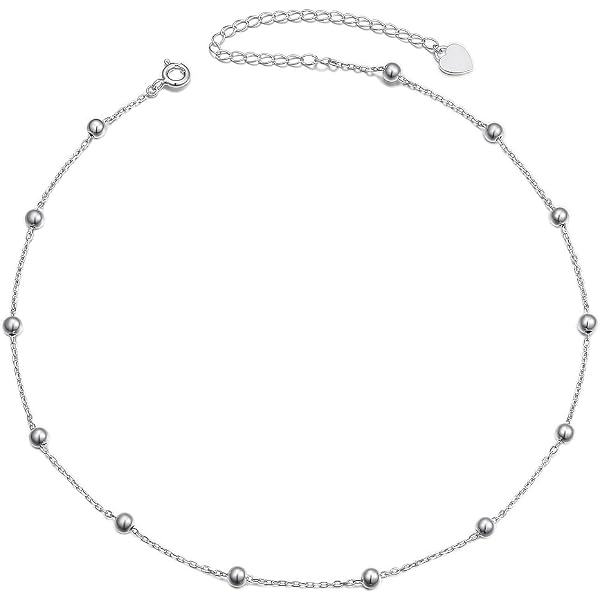 Bracelet De Cheville Coeur Et Boule En Argent 925 - Elli By JULIE & GRACE, Design Joueur Et Estival - 12