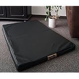 Hundematratze mit antiallergischer Kokosmatte Hundebett Kunstleder 90 cm X 60 cm schwarz