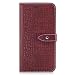 Produktbild iPhone 7 Plus Hülle, Chreey Premium Krokodil Leder Wallet Tasche Metall Schnalle Flip Cover Stilvoll Handyhülle Schutz Case [Weinrot]
