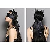 NALATI Damen Haarreif Haarband Schwarz Süße Katzenohren Spitze Sexy Stirnband Cosplay Party Zubehör Wildkatze Ohren Kostüm Haarklemme - 