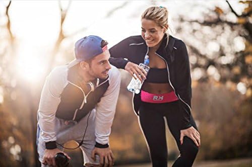 Runners Health Running Belt Waist Pack - Everyday Fitness Belt for Gym Workouts, Exercise, Cycling, Walking, Hiking, Yoga &amp; Running - Secure Unisex Waist Pouch bag for PHONE and Keys (PINK, MEDIUM)