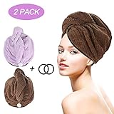 Tencoz Toalla Turbante, 2 Piezas Toalla Pelo Ultra Absorbente Turbante de...