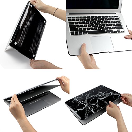 iDOO MacBook Schutzh  lle   Hard Case Cover Laptop H  lle  F  r MacBook Pro 13 Zoll     mit CD-Laufwerk  A1278  - matt  schwarzer Marmor