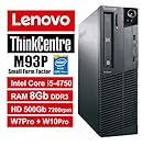 PC Lenovo ThinkCentre M93P SFF - Core i5-4570, RAM 8Gb, HDD 500Gb 7200rpm, DVDRW, Windows 7 Pro + Windows 10 Pro UpGrade (Ricondizionato Certificato) (M93P 8Gb)