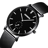 Hunpta@ Uhren, Armbanduhr Watch Luxus Quarz Sport Military Edelstahl Zifferblatt Band Armbanduhr