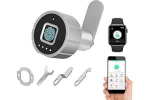 eLinkSmart Cerradura de cajón con huella dactilar de 20 mm, cerraduras de gabinete, 15 huellas dactilares y más de 500 usuarios de aplicaciones, Cerradura de privacidad sin llave para oficina en casa