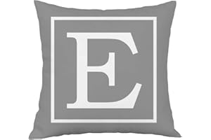 Hangood Alphabet Letter E Cushion Cover 18x18 Soft Plush Throw Pillow Covers 45cm x 45cm E