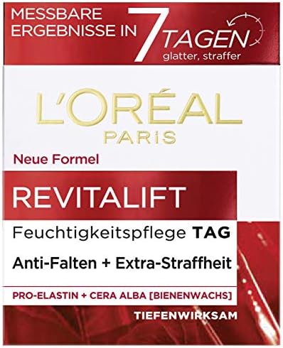 L'Oréal Paris Crema giorno Revitalift, trattamento anti-invecchiamento, antirughe e extra tonificante, pro-Elastina e cera d'api, 50 ml