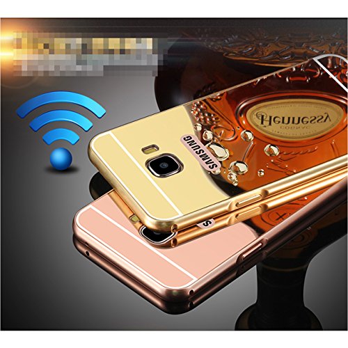 Vandot Aluminio del Metal Carcasa Protectora Protector Funda para Samsung Galaxy S7 G930F  FUSION MIRROR  Reflexi  n Brillante Radiante de Lujo PC Espejo  Protecci  n gota   Tecnolog  a de absorci  n de impactos  Bumper Case - Nergo