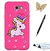 Produktbild Galaxy J3 2017 Hülle, TOUCASA® Niedlicher Cartoon Einhorn Muster Design Weiche TPU Silikon Zurück Gummi Stoßstange Schutzhülle für Samsung Galaxy J3 2017 + Frei Touch Stylus Pen & Staubstecker-Rosa
