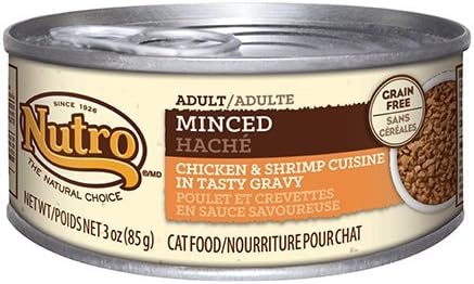 NUTRO Minced Adult Wet Cat Food, Chicken & Shrimp, 3 oz. by Nutro