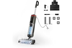 Polti Rollysteam WD20, Lavapavimenti con Funzione Vapore e Aspirapolvere, 750 W, Pulizia Completa in un solo Passaggio, Auto Pulizia, Nero