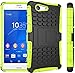 Produktbild Nnopbeclik Sony Xperia Z3 Compact /Z3 Mini Hülle, Dual Layer Rugged Armor stoßfest Handy Schutzhülle Silikon Tasche für Sony Xperia Z3 Compact /Z3 Mini - Grün + 1x Display Schutzfolie Folie
