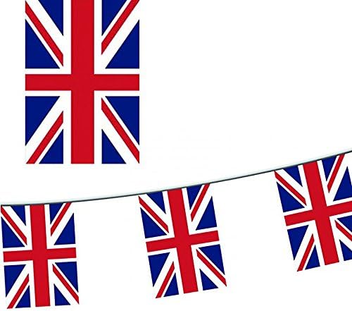 Party Heaven 100m Union Jack/British Bunting PVC Doubled-sided External Bunting -VE Day 75years Anniversary UK Celebrations and Events