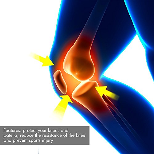 AGPTek Einstellbare Silikon Knieschutz, Schmerz RelievedKnee Bracefor Rennen, Springen, Basketball-Sport usw. 2 Stück - 7