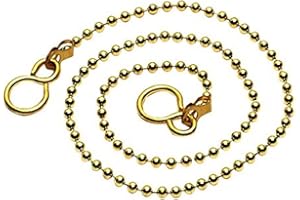 Merriway BH04136 Polished Brass Bath Chain Ball Type and S-Hooks, 450 mm (18 inch)