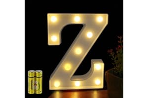 HONPHIER® Letter Lights Decorative LED Alphabet Lights Marquee Decoration Light Up Sign Night Light Battery Operated for Birthday Party Wedding Receptions Holiday Bar Home Bedroom Bath Bar Decor (Z)
