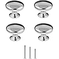 ShipeeKin 4X Silver Polished Chrome Cabinet Knobs Round Mushroom Drawer Door Knob Pull Handles 30mm for Cupboard Wardrobe Dresser Bedroom Bathroom Racks Furniture ect.