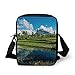 Produktbild Volcano,Idyllic View of Mayon Volcano Mountain in Philippines Tropical Landscape Decorative,Blue Green White Print Kids Crossbody Messenger Bag Purse