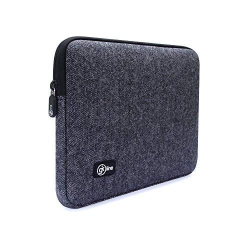 GK Line Funda Tweed universal para ordenador portátil Macbook NETBOOK Tablet Carcasa Funda Negro wasserresistent negro negro 9.7 - 10.2 Zoll