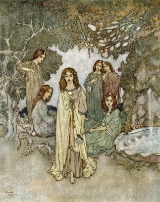 The Garden of Paradise II Edmund Dulac 1911 - Mouse Mat 25 x 19cms