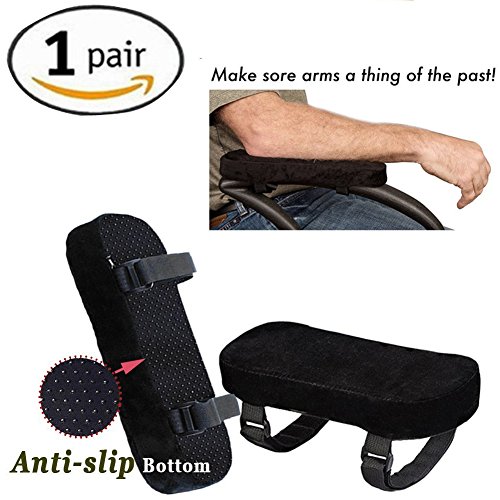Stuhl Memory Foam Armlehne Pads seidig glatte Oberfläche Bezug kann reduzieren die Druck der elbow-super Ellenbogenbandage, Schwarz (2-teiliges Set) - S