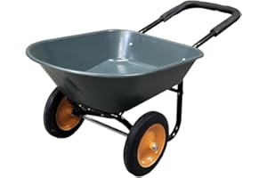 DJM DIRECT DJM Wheel Barrow Plastic Two Wheeled 70L Garden Wheelbarrow with Puncture Proof Tyre