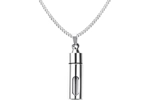 HCMA Hommes Verre Cylindre aromathérapie Huile Essentielle Parfum Pendentif Collier crémation Titane Acier mâle Bijoux
