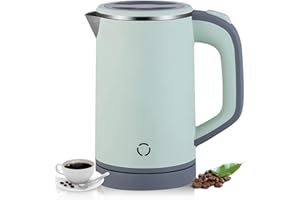 LATAFA 800ml Kettles Electric Travel Compact Travel Electric Kettles Cordless Fast Boil Quiet Electric Kettles Auto Shut-Off & Boil-Dry Protection Ideal for Home, Office, Hotel (Green)