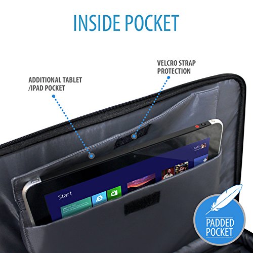 V7 CCP24-9E Professional II Frontloader Tasche für Notebooks bis 13 Zoll, gepolstertes Laptop- und Tablet-Fach, wetterbeständiges 420D Nylon, schwarz - 5