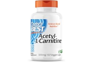 ‎DOCTOR'S BEST Doctor's Best, Acetyl-L-Carnitin, 500mg, 60 vegane Kapseln, Laborgeprüft, Glutenfrei, Sojafrei, Vegetarisch, Ohne Gentechnik