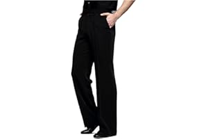 YILINFEIER Mens Professional Black Straight with Bag Belt Wide Latin Modern Square