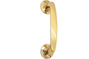 TERF Heavy Duty Vintage Style Victorian Door Pull Handle Brass 165mm (6.5 inch) including Fixing Screw for Kitchen Cupboard Cabinet Drawer Door Pull Handle - Pack of 1, Polished Brass