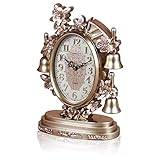 Young shinee Klassisch Einfache Mode Antike Tischuhr/Ruhige Bewegung Pendeluhr/Europäischen Stil Retro Hauptdekorationen (Farbe: Gold) Retro Uhr (Farbe : Gold)