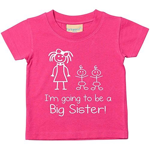 I'm Going To Be a Big Sister Twins Pink Tshirt Baby Toddler Kids Available in Sizes 0-6 Months to 14-15 Years New Baby Sister Gift