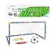 Produktbild TE-Trend Mini Fussballset 4-teilig Fußballtor Indoor Outdoor Tor blau orange Fussball Pumpe Trillerpfeife